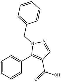 1-苄基-5-苯基-1H-吡唑-4-甲酸结构式