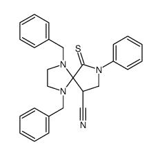 1,4,7-Triazaspiro[4.4]nonane-9-carbonitrile, 7-phenyl-1,4-bis(phenylmethyl)-6-thioxo- Structure