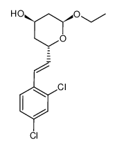 (E)-6α-<2-(2,4-dichlorophenyl)ethenyl>-2β-ethoxy-4β-hydroxy-3,4,5,6-tetrahydro-2H-pyran结构式