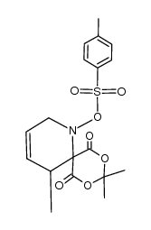 5,9,9-trimethyl-7,11-dioxo-8,10-dioxa-1-azaspiro[5.5]undec-3-en-1-yl 4-methylbenzenesulfonate结构式