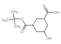 1-Boc-5-Hydroxypiperidine-3-carboxylic Acid Structure