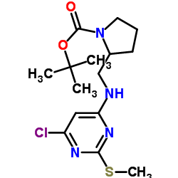 tert-butyl 2-[[(6-chloro-2-methylsulfanyl-pyrimidin-4-yl)amino]methyl]pyrrolidine-1-carboxylate picture