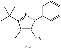 3-tert-butyl-4-methyl-1-phenyl-1H-pyrazol-5-amine hydrochloride structure