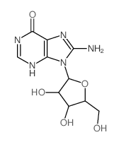 8-amino-9-[3,4-dihydroxy-5-(hydroxymethyl)oxolan-2-yl]-3H-purin-6-one Structure