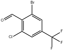 2-Bromo-6-chloro-4-(trifluoromethyl)benzaldehyde结构式