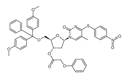 (2R,3S,5R)-2-((bis(4-methoxyphenyl)(phenyl)methoxy)methyl)-5-(5-methyl-4-((4-nitrophenyl)thio)-2-oxopyrimidin-1(2H)-yl)tetrahydrofuran-3-yl 2-phenoxyacetate结构式