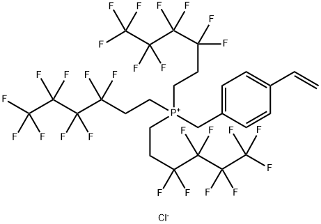 (4-乙烯基苯基)甲基]-三-(3,3,4,4,5,5,6,6,6-九氟己基)膦盐氯化物(1:1)结构式