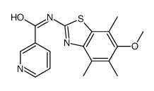 3-Pyridinecarboxamide,N-(6-methoxy-4,5,7-trimethyl-2-benzothiazolyl)- Structure