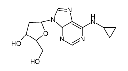 (2R,3S,5R)-5-[6-(cyclopropylamino)purin-9-yl]-2-(hydroxymethyl)oxolan-3-ol结构式