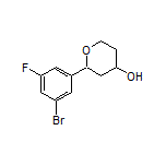 2-(3-Bromo-5-fluorophenyl)tetrahydro-2H-pyran-4-ol Structure