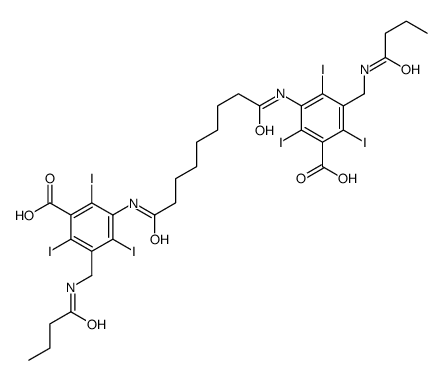 3-[(butanoylamino)methyl]-5-[[9-[3-[(butanoylamino)methyl]-5-carboxy-2,4,6-triiodoanilino]-9-oxononanoyl]amino]-2,4,6-triiodobenzoic acid Structure