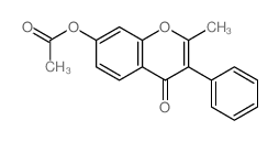 4H-1-Benzopyran-4-one,7-(acetyloxy)-2-methyl-3-phenyl- structure