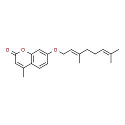 7-[(2E)-3,7-dimethylocta-2,6-dienoxy]-4-methylchromen-2-one Structure