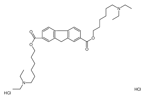 6-[7-[6-(diethylazaniumyl)hexoxycarbonyl]-9H-fluorene-2-carbonyl]oxyhexyl-diethylazanium,dichloride结构式