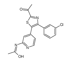 N-[4-[2-acetyl-4-(3-chlorophenyl)-1,3-thiazol-5-yl]pyridin-2-yl]acetamide Structure