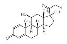 (8S,9S,10S,11S,13S,14S,17R)-11,17-dihydroxy-17-(2-iodoacetyl)-10,13-dimethyl-7,8,9,11,12,14,15,16-octahydro-6H-cyclopenta[a]phenanthren-3-one结构式