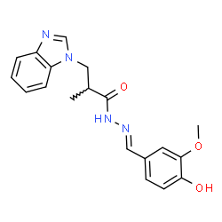 (E)-3-(1H-benzo[d]imidazol-1-yl)-N-(4-hydroxy-3-methoxybenzylidene)-2-methylpropanehydrazide结构式