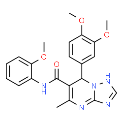 7-(3,4-dimethoxyphenyl)-N-(2-methoxyphenyl)-5-methyl-4,7-dihydro-[1,2,4]triazolo[1,5-a]pyrimidine-6-carboxamide结构式