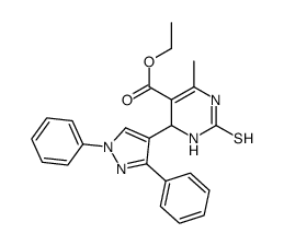 ethyl 4-(1,3-diphenylpyrazol-4-yl)-6-methyl-2-sulfanylidene-3,4-dihydro-1H-pyrimidine-5-carboxylate结构式