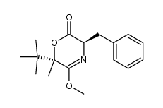 (3R,6S)-3-benzyl-6-tert-butyl-5-methoxy-6-methyl-3,6-dihydro-2H-1,4-oxazin-2-one Structure