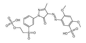 5-[[4,5-dihydro-3-methyl-5-oxo-1-[4-[[2-(sulphooxy)ethyl]sulphonyl]phenyl]-1H-pyrazol-4-yl]azo]-2,4-dimethoxybenzenesulphonic acid Structure