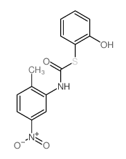 1-(2-hydroxyphenyl)sulfanyl-N-(2-methyl-5-nitro-phenyl)formamide Structure