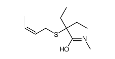 2-[(E)-but-2-enyl]sulfanyl-2-ethyl-N-methylbutanamide Structure