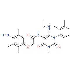 Acetamide,2-(4-amino-2,3,5-trimethylphenoxy)-N-[1-(2,3-dimethylphenyl)-6-(ethylamino)-1,2,3,4-tetrahydro-3-methyl-2,4-dioxo-5-pyrimidinyl]-结构式