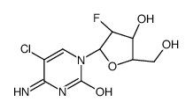 2'-fluoro-5-chloro-1-beta-D-arabinofuranosylcytosine structure