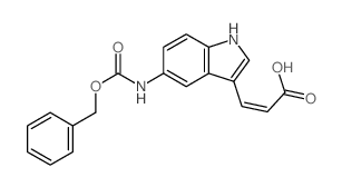 (Z)-3-(5-phenylmethoxycarbonylamino-1H-indol-3-yl)prop-2-enoic acid structure