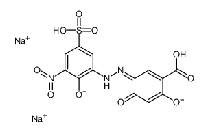 disodium 2,4-dihydroxy-5-[(2-hydroxy-3-nitro-5-sulphonatophenyl)azo]benzoate Structure