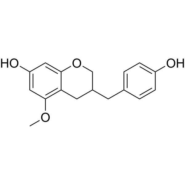 (3R)-6,4'-Dihydroxy-8-methoxyhomoisoflavan结构式