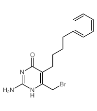 2-amino-6-(bromomethyl)-5-(4-phenylbutyl)-1H-pyrimidin-4-one structure