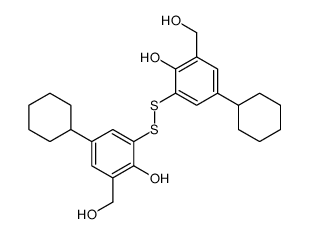 4-cyclohexyl-2-[[5-cyclohexyl-2-hydroxy-3-(hydroxymethyl)phenyl]disulfanyl]-6-(hydroxymethyl)phenol Structure