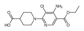 1-[4-amino-3-chloro-5-(ethoxycarbonyl)pyridin-2-yl]piperidine-4-carboxylic acid Structure