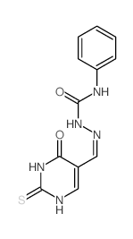 Hydrazinecarboxamide,N-phenyl-2-[(1,2,3,4-tetrahydro-4-oxo-2-thioxo-5-pyrimidinyl)methylene]-结构式