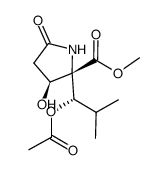 methyl (2S,3S)-2-((S)-1-acetoxy-2-methylpropyl)-3-hydroxy-5-oxopyrrolidine-2-carboxylate结构式