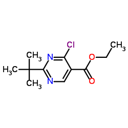 Ethyl 4-chloro-2-(2-methyl-2-propanyl)-5-pyrimidinecarboxylate结构式