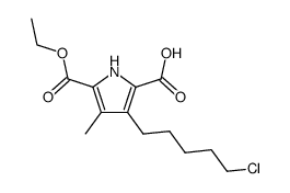 3-(5-Chloro-pentyl)-4-methyl-1H-pyrrole-2,5-dicarboxylic acid 5-ethyl ester Structure