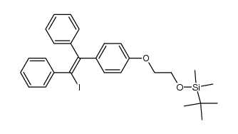 1-[4-(2-t-butyldimethylsilyloxyethoxy)phenyl]-1,2-diphenyl-2-iodoethylene结构式