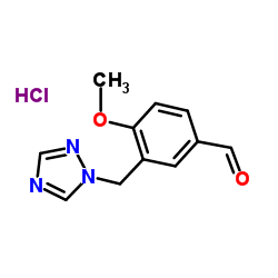 4-Methoxy-3-(1H-1,2,4-triazol-1-ylmethyl)benzaldehyde hydrochloride (1:1)结构式