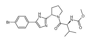 Methyl ((S)-1-((S)-2-(4-(4-bromophenyl)-1H-imidazol-2-yl)pyrrolidin-1-yl)-3-Methyl-1-oxobutan-2-yl)carbamate Structure