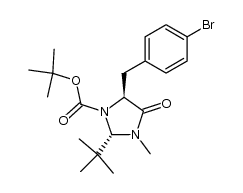 tert-butyl (2S,5S)-5-(4-bromobenzyl)-2-(tert-butyl)-3-methyl-4-oxo-1-imidazolidinecarboxylate Structure