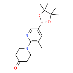 1-(3-Methyl-5-(4,4,5,5-tetramethyl-1,3,2-dioxaborolan-2-yl)pyridin-2-yl)piperidin-4-one Structure