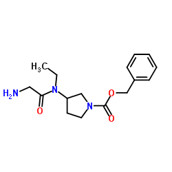 Benzyl 3-[ethyl(glycyl)amino]-1-pyrrolidinecarboxylate Structure