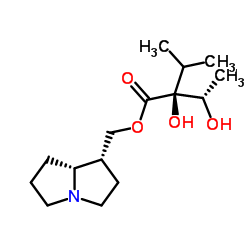 (2S,3S)-2,3-Dihydroxy-2-isopropylbutanoic acid [(1R,7aR)-hexahydro-1H-pyrrolizin-1-yl]methyl ester结构式