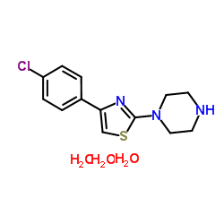 1-[4-(4-Chlorophenyl)-1,3-thiazol-2-yl]piperazine trihydrate Structure