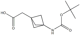 2-(3-{[(tert-butoxy)carbonyl]amino}bicyclo[1.1.1]pentan-1-yl)acetic acid structure