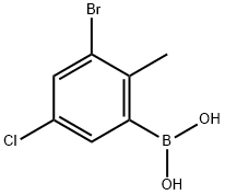 3-Chloro-5-bromo-6-methylphenylboronic acid Structure