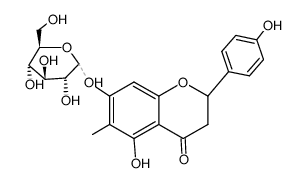 (S)-7-(β-D-Glucopyranosyloxy)-2,3-dihydro-5-hydroxy-2-(4-hydroxyphenyl)-6-methyl-4H-1-benzopyran-4-one Structure